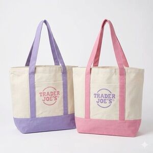 NWT Trader Joe’s Mini Pastel Canvas Totes